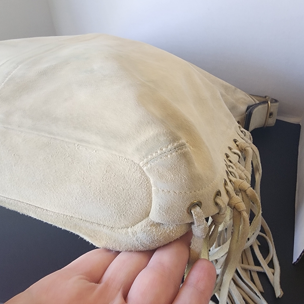 Coach Vintage Suede Fringe Hobo Bag, Whipstitch Handle, Rare, 2002, VGUC - Picture 6 of 14